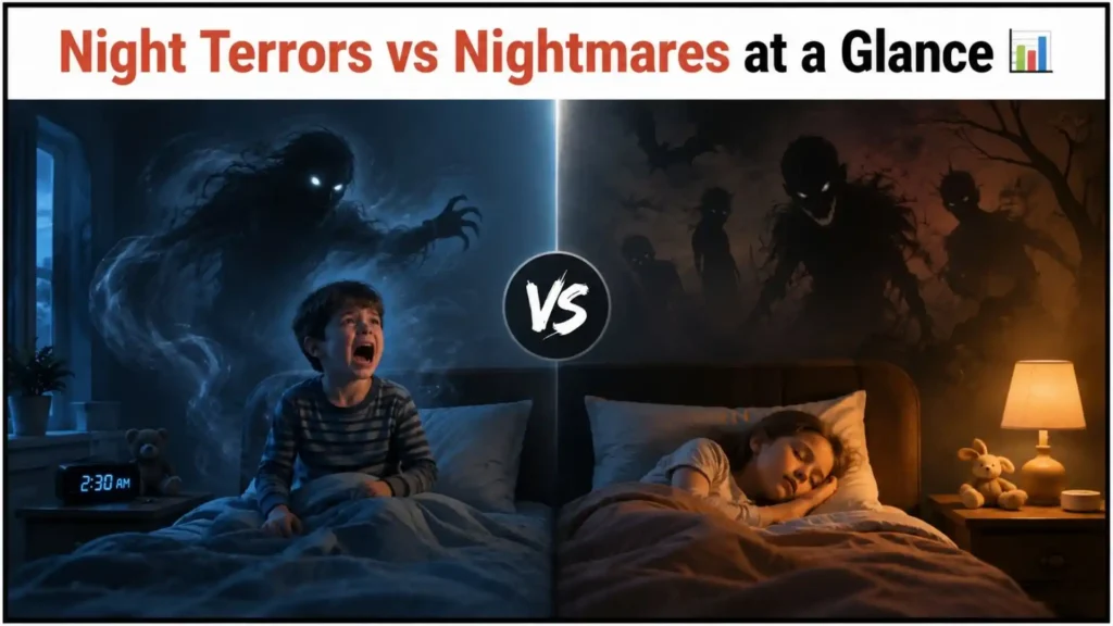 Night Terrors vs Nightmares at a Glance 📊